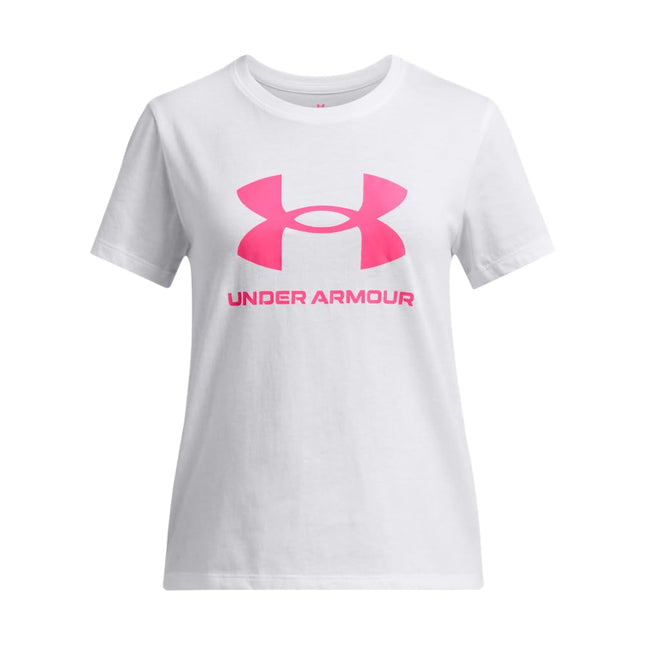 Under Armour Girls Ua Big Logo T-Shirt, White, M E