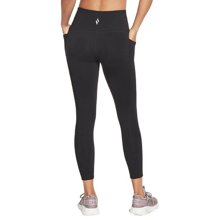 Skechers Women's GO Walk HW 7/8 Legging, Black/White, L