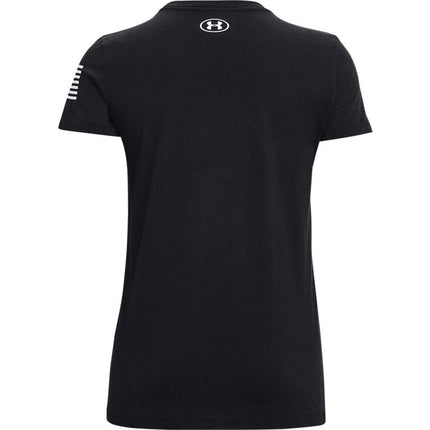 Camiseta Under Armour New Freedom Logo para mujer, Negro (002)/Blanco, Mediana
