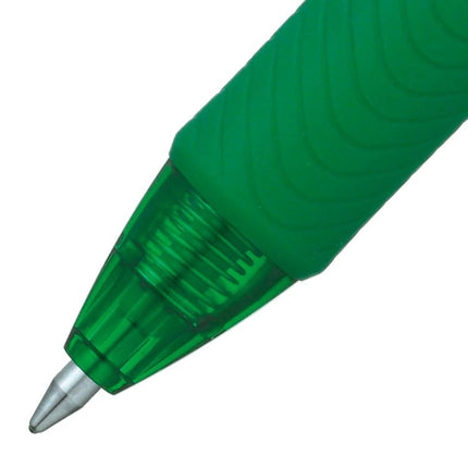 Pentel EnerGel BL107-D Gel Ink Roller Ball Pen with Click Top Stroke, 0.35 mm - Green (Pack of 12)