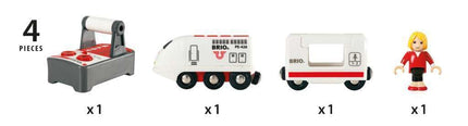 BRIO World Remote Control Travel Train – RC Toy Passenger Train, Compatible with BRIO World Wooden Railway Track & Sets, Add-On Accessory for Kids 3 Years and Up