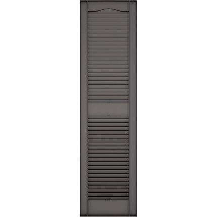 Ekena Millwork LL1C12X02400BD 12" W x 24" H Open Shutters with Center Slits Lifetime Vinyl Top with Fastener (Pair) Bordeaux