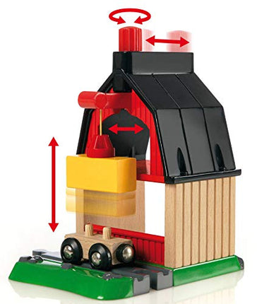 BRIO World Farm Railway Set for Kids, 20 Piece Wooden Train Set with Barn, Tractor and Animals, Ages 3 Years and Up
