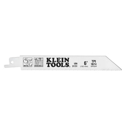 6-Inch Reciprocating Saw Blades, 10/14 TPI, 5-Pack Klein Tools 31731
