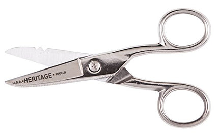 Klein Tools G100CS Electrician Scissors with Stripping Notches & Serrated Blade