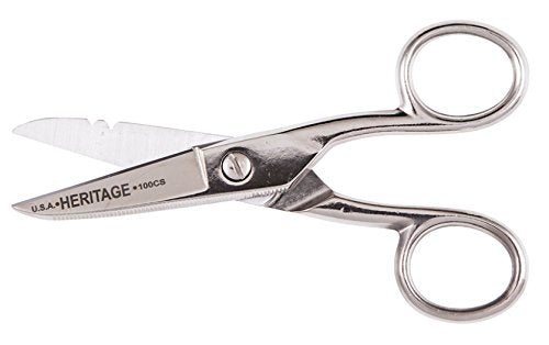 Klein Tools G100CS Electrician Scissors with Stripping Notches & Serrated Blade