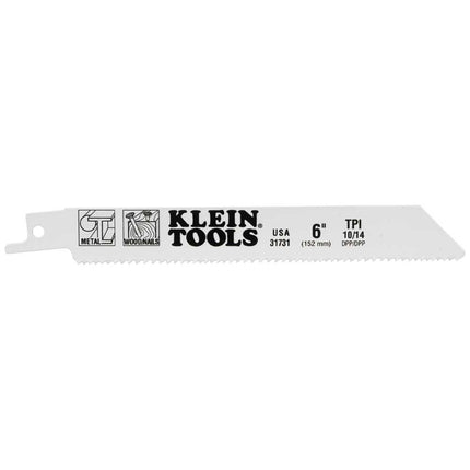 6-Inch Reciprocating Saw Blades, 10/14 TPI, 5-Pack Klein Tools 31731