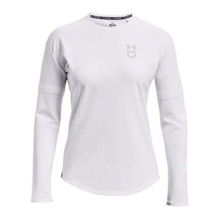 Camiseta Under Armour de Béisbol para Mujer, (101) Blanco / / Gris Moderado, Grande
