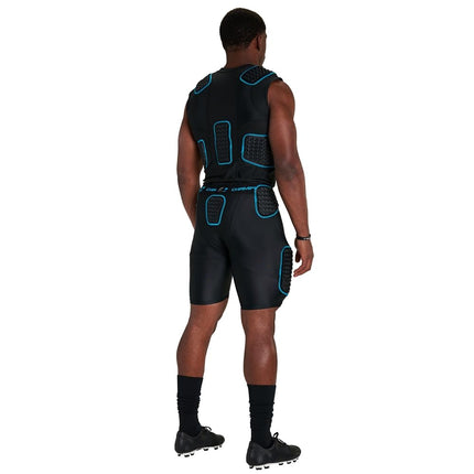 Champro Bull Rush Adult 5 Pads Girdle, Size 3XL, Black, Optical Blue