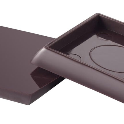 Scotch SP902-NA Caster Cups, Hard Brown, 2-in, 4, 6-Packs Total Chair Leg Protectors, Square 2"