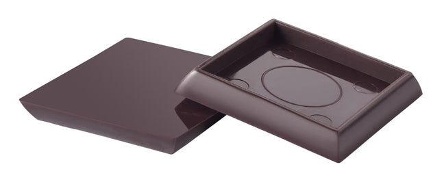 Scotch SP902-NA Caster Cups, Hard Brown, 2-in, 4, 6-Packs Total Chair Leg Protectors, Square 2"