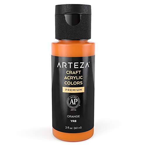 Arteza Craft Acrylic Paint F9 Fluorescent Orange, 