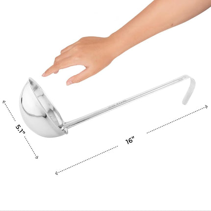 Restaurantware-Met Lux 16 Ounce Portion Ladle, 1 Multipurpose Portion Serving Spoon - Does Not Corrode, Dishwashable, Stainless Steel Portion Control Serving Utensil, Premium