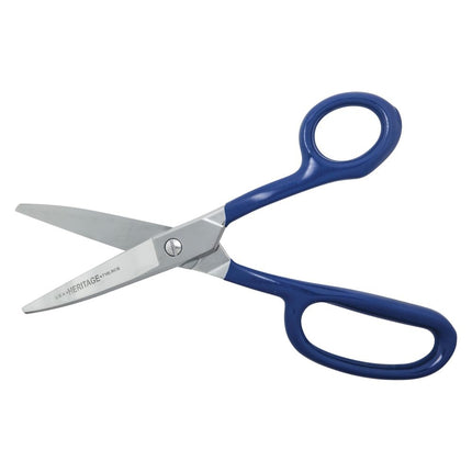 Klein Tools G718LRCB Scissors, Made in USA, Heavy Duty Carpet Shear with Large Ring, Curved Handles and Blunt Tips for Trimming Carpet Pile, 9-Inch