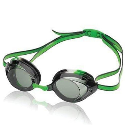 Speedo Jr. Vanquisher 2.0 Anti-Fog Swim Swimming Competition Goggle, Black/Green