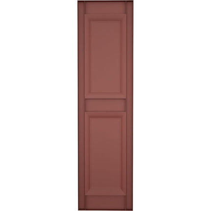 Ekena Millwork Lifetime Vinyl LP2S12X03100RD Standard Two Equal Panel Vinyls, Raised Panel Vinyl Shutters, w/Installation Shutter-Lok's & Matching Screws (Per Pair), 12"W x 31"H, Burgundy Red