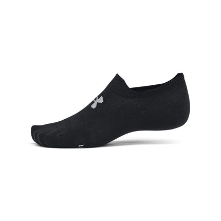Under Armour Unisex's Essential Ultra Low Tab Socks 6 Pack, (001) Black/Black/Castlerock, M (Pack of 12)