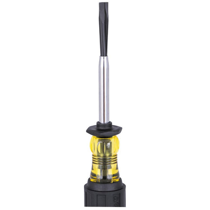 KLEIN TOOLS 6024K Destornillador plano con agarre para tornillos, hoja dividida de 1/4 de pulgada, acción de agarre positiva, mango con amortiguación