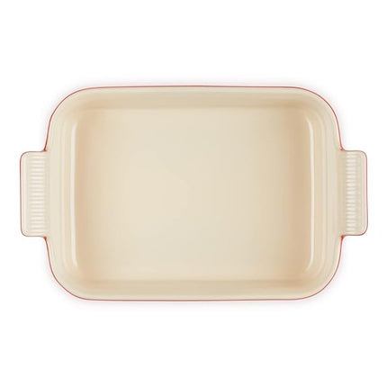 Fuente rectangular Le Creuset Heritage, cerámica de gres, 26 cm, 2,4 litros, color cereza, 71102260600001