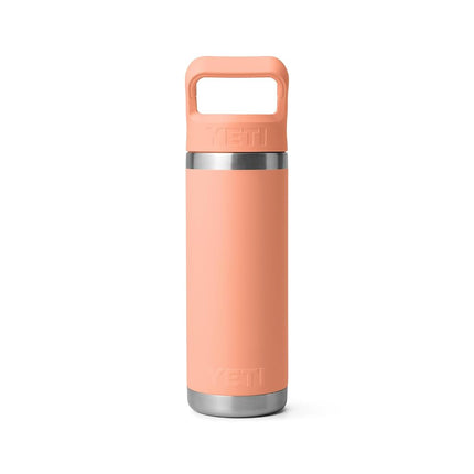 YETI Rambler 18 oz Bottle, Vacuum Insulated, Stainless Steel with Color Matching Straw Cap, Lowcountry Peach