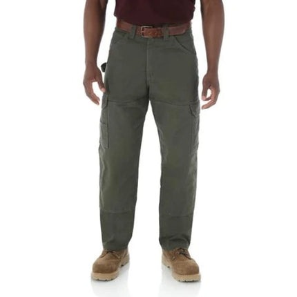 Wrangler Men's Riggs Workwear Flannel Lined Ripstop Ranger Pant, Loden 42Wx32L