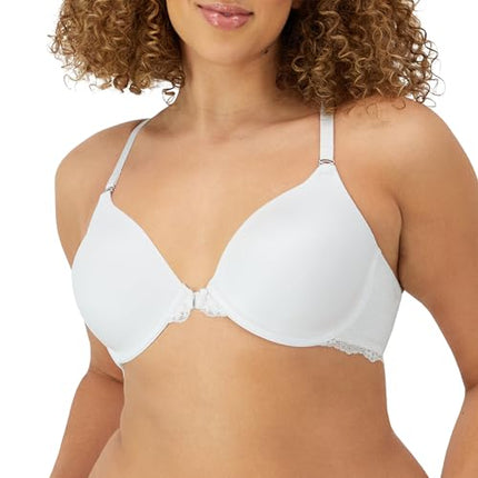 Maidenform Women's Pure Genius Soutien-Gorge Dos Nageur Dentelle Ouverture Devant Full Cup Plain Bra, Blanc (White), 36C (Manufacturer Size: 95C)
