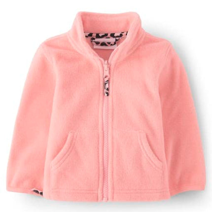 The Children's Place Baby Girls' and Toddler Heavy 3 in 1 Winter Jacket,Wind Water-Resistant Shell,Fleece Inner, Strawberry Cream, 5T