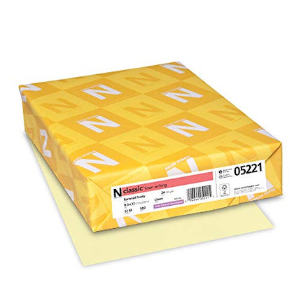 Neenah Classic Linen Writing Paper, Letter 8.5 x 11 Inches, 24 lb., Baronial Ivory, 500 Sheets (05221)