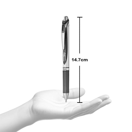 Pentel Energel XM Retractable Gel Pen with 0.7 mm Tip, 0.35 mm Line Width - Black, Pack of 12