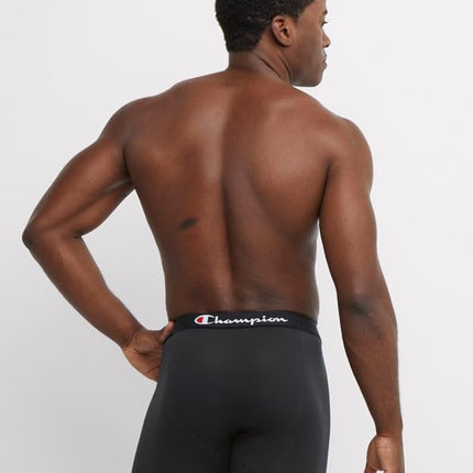 Champion Men's Boxer Briefs, Every Day Comfort Stretch Cotton Moisture-Wicking Underwear, Multi-Pack, Black/Black/Oxford Grey Heather-3 Pack, L (Pack of 3)