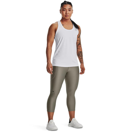 Under Armour Womens HeatGear Armour High Waisted Pocketed Capri Capri, (504) Grove Green / / Black, XX-Large Short