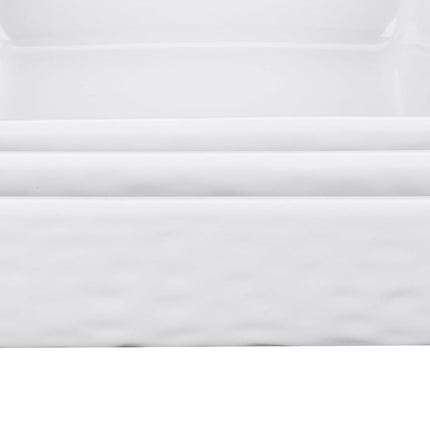 GarveeHome Baking Dishes Set of 3, Ceramic Bakeware Set with Handles, Porcelain Baking Pan Casserole Dishes for Oven and Microwave, Deep Lasagna Pan for Baking, Cooking, Wedding Gift - White