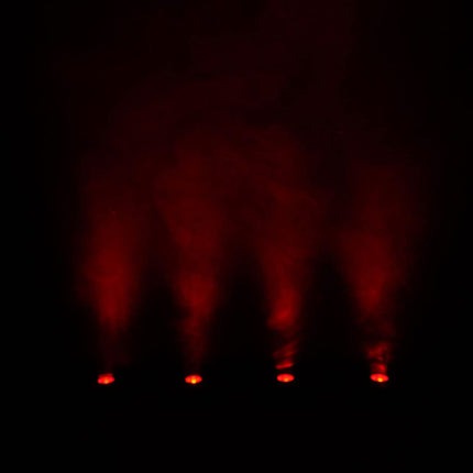 Rockville paquete de 4 MINI RF1 V2 luces de lavado RGBWA+UV negras con batería y controles remotos RF, DMX inalámbrico, bolsa de viaje, perfectas para DJs y eventos