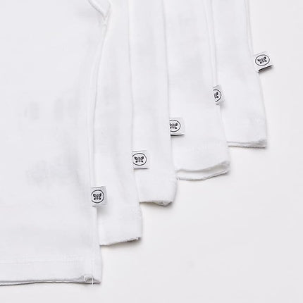 Paquete múltiple de camisetas de manga larga HonestBaby 100% algodón orgánico para bebé, niño pequeño, niños, niñas, paquete de 5 unidades, blanco brillante, 5T