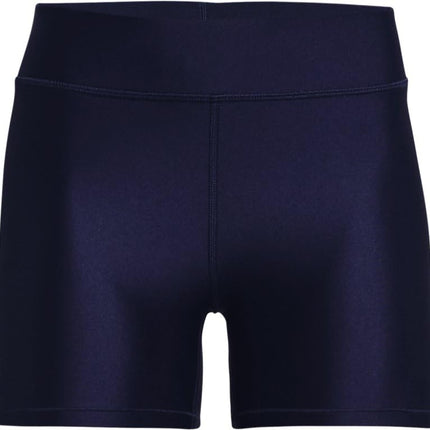 Under Armour Mallas cortas HeatGear Armour Mid Rise Middy para mujer, Midnight Navy (410)/White, XL