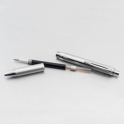 Pentel EnerGel Alloy Retractable Premium Liquid Gel Pen, (0.7mm) Silver Barrel, Black Ink, Pack of 2