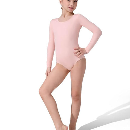 Justaucorps Capezio à manches longues - Fille, Rose, Large