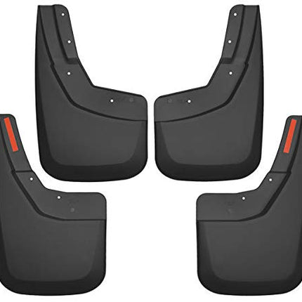 Husky Liners - 56886 Fits 2014-18 Chevrolet Silveado 1500, 2019 Chevrolet Silverado 1500 LD, 2015-19 Chevrolet Silverado 2500/3500 - SINGLE REAR WHEELS Custom Front and Rear Mud Guard Set Black