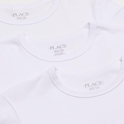 The Children's Place Boys' Short Sleeve Basic Layering T-Shirt, White 3 Pack, XX-Large