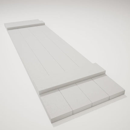 Ekena Millwork LJ4C14X02600WH Lifetime Vinyl, Custom Four Board Joined, Board-N-Batten Shutters with Shutter-Loks (Per Pair), 14" W X 26" H, White