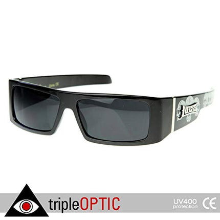 Locs Men's Official Hardcore Gangsta Shades Square Sports Frame Sunglasses (Skulls)