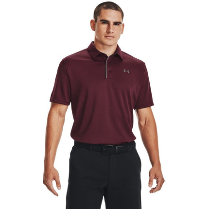 Under Armour Men's Tech Golf Polo Shirt, Maroon (609)/Graphite, L Long