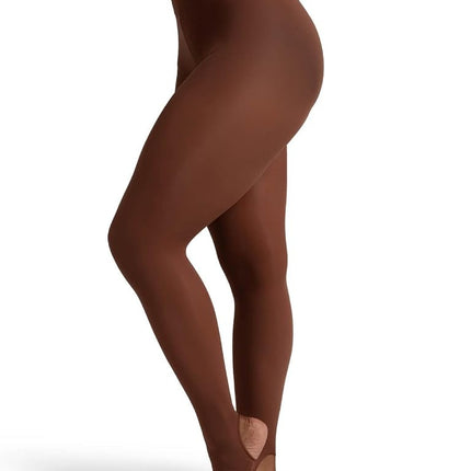 Capezio Women's Self Knit Waist Stirrup Tight, Chestnut, L-x-L