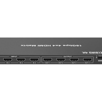 Monoprice Blackbird 4K 4x4 HDMI Matrix, 18G, 4K@60Hz, YCbCr 4:4:4, EDID, 4K to 1080p Downscaler, IR, HDR, HDR10, HDR10+, Black (143623)