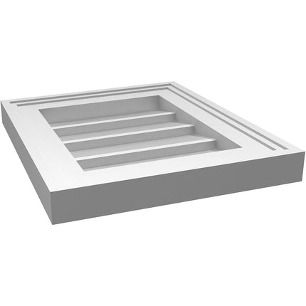 Ekena Millwork GVPVE12X1402SN Vertical Surface Mount Gable Vent: w/ 2" 1-1/2"H Brickmould Frame, 12"W x 14"H, PVC