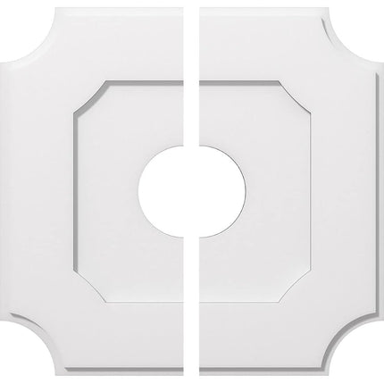 24"OD x 6"ID x 14 1/4"C x 1"P Locke Architectural Grade PVC Contemporary Ceiling Medallion, Two Piece
