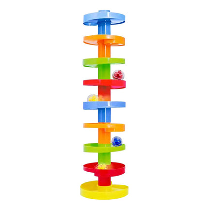 WEofferwhatYOUwant Double Ball Drop Toy – 14-Piece Expandable STEM Tower Set, Rattle Balls, Stackable Ramps | Safe, Durable Polypropylene | Interactive & Imaginative Play for Toddlers 9M+