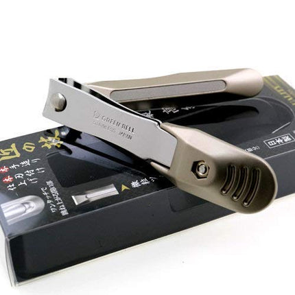 Japanese Stainless Steel Curved Blade Nail Clipper - Made in Japan | Green Bell (G-1205)