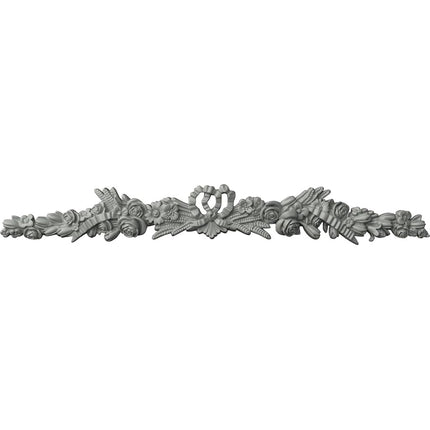 Ekena ONL48X06X02VI 48" W x 6" H x 2 1/4" P Viceroy Center with Scrolls Onlay, Primed