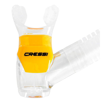 Cressi Dry Snorkel - Snorkel Seco Premium Unisex para Buceo/Apnea/Snorkel, Transparente/Amarillo, Talla Única